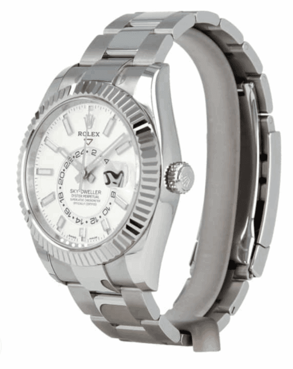 Super Clone Silver Rolex Sky Dweller White Dial Oyster